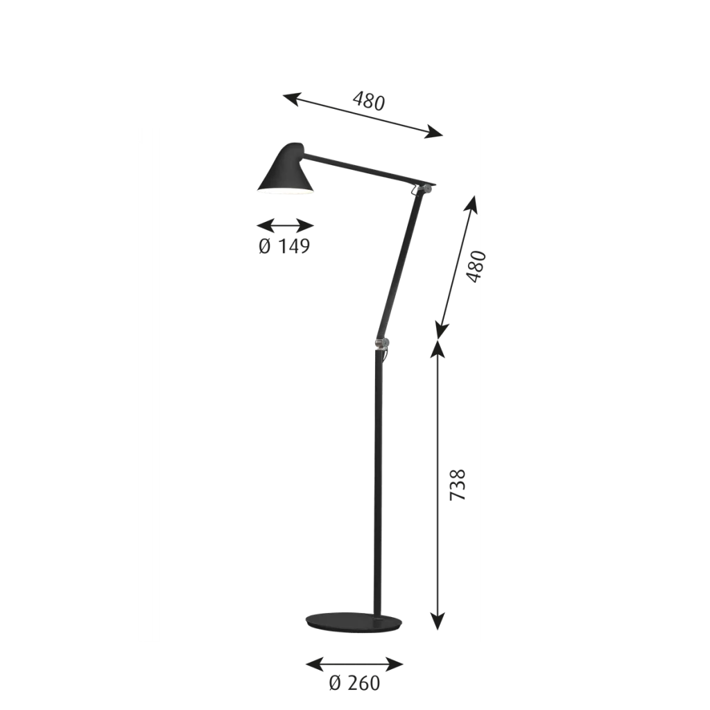 Louis Poulsen NJP floor afmetingen