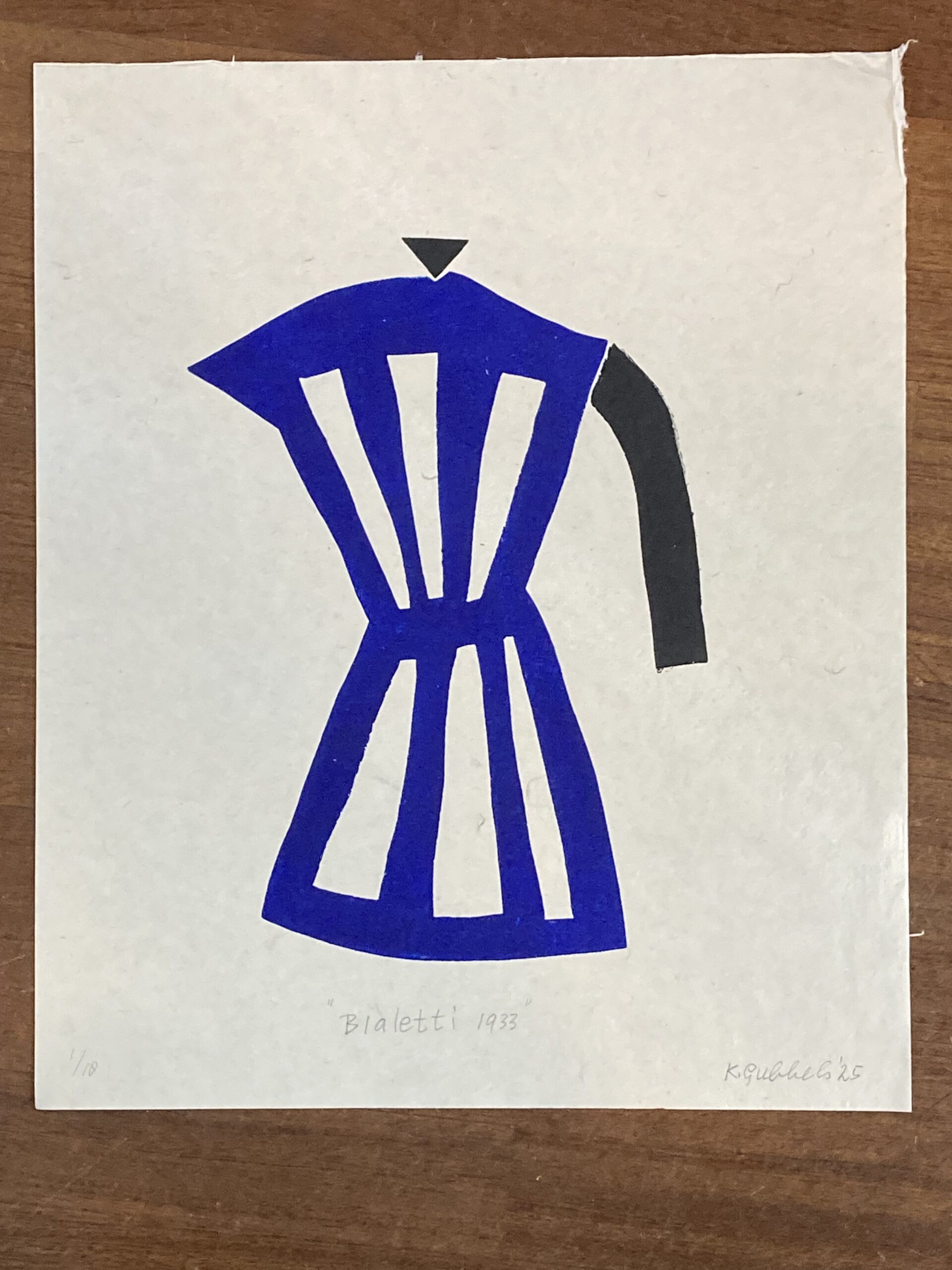 Zeldzame Bialetti 1933 In blauw met zwart Klaas Gubbels 1/18 2025