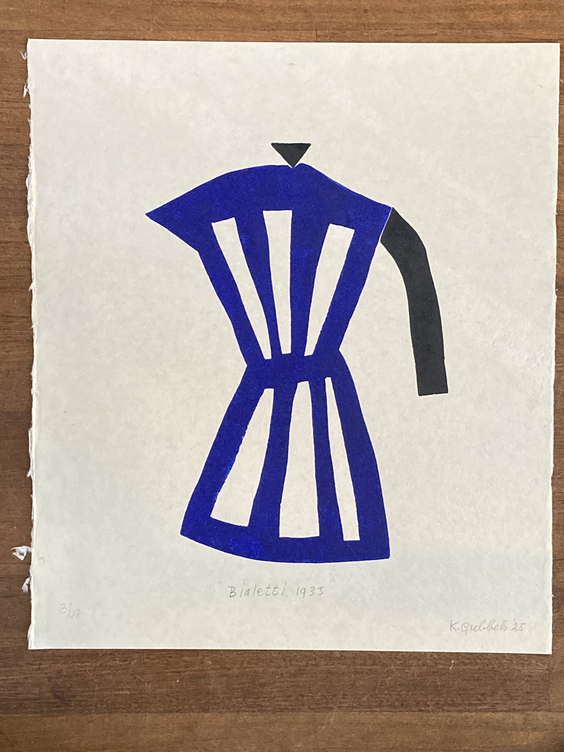 Zeldzame Bialetti 1933 In blauw met zwart Klaas Gubbels 3/18 2025